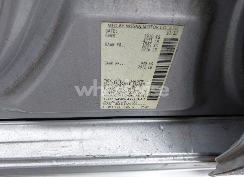 Photo 9 of 2013 Nissan Altima 2.5 S (VIN 1N4AL3AP4DN461841)