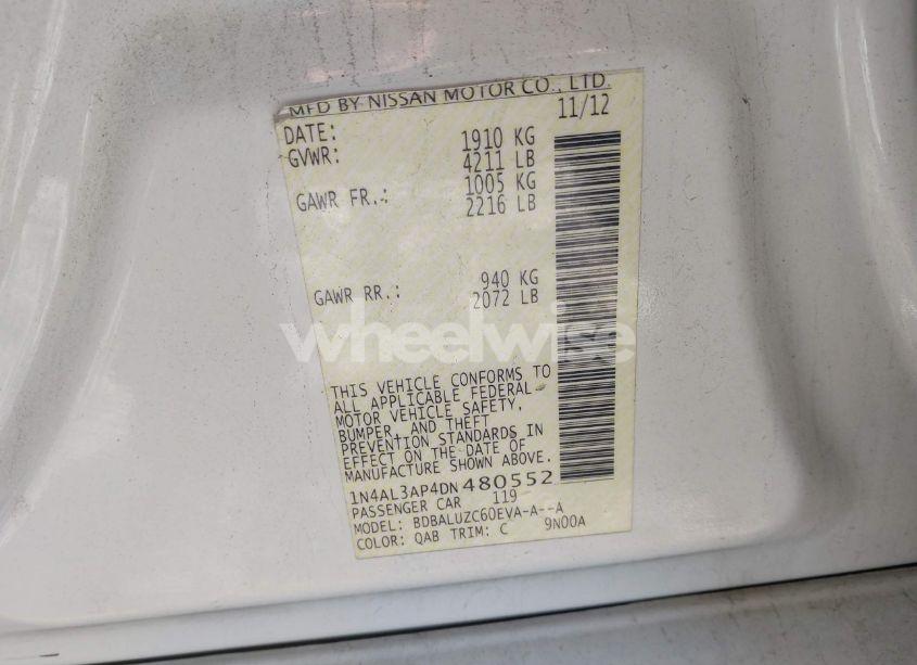 Photo 9 of 2013 Nissan Altima 2.5 SV (VIN 1N4AL3AP4DN480552)