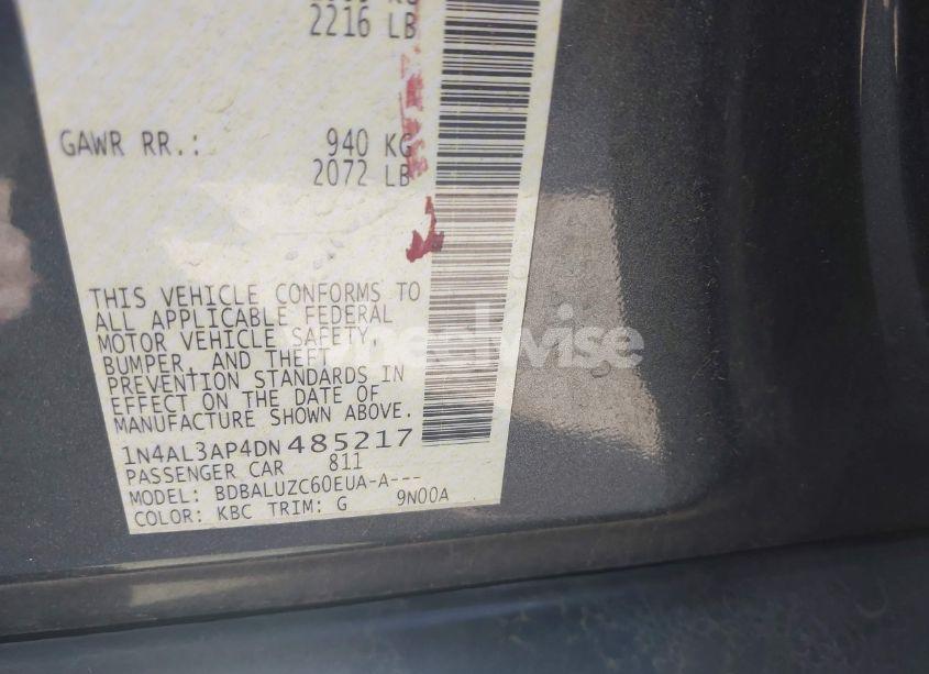 Photo 9 of 2013 Nissan Altima 2.5 SV (VIN 1N4AL3AP4DN485217)