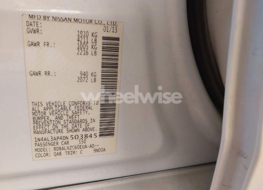 Photo 9 of 2013 Nissan Altima 2.5 SL (VIN 1N4AL3AP4DN503845)