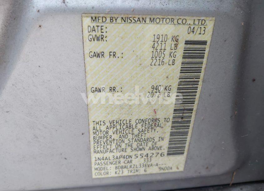 Photo 9 of 2013 Nissan Altima 2.5 S (VIN 1N4AL3AP4DN554276)