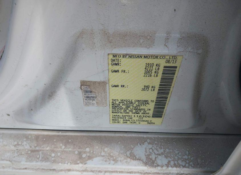 Photo 9 of 2014 Nissan Altima 2.5 SV (VIN 1N4AL3AP4EC116306)