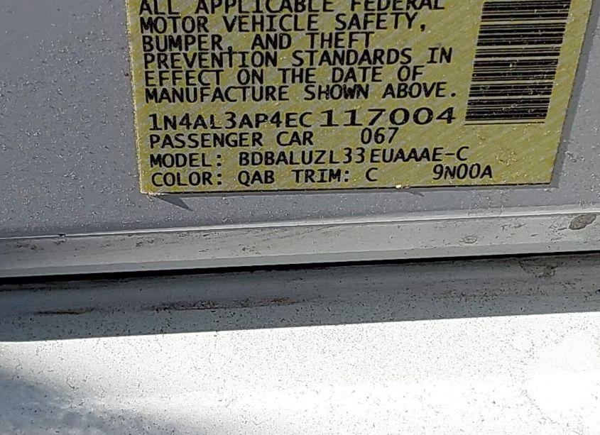 Photo 9 of 2014 Nissan Altima 2.5 SV (VIN 1N4AL3AP4EC117004)