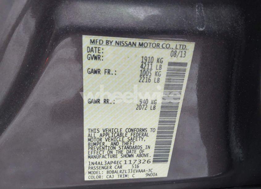 Photo 9 of 2014 Nissan Altima 2.5 S (VIN 1N4AL3AP4EC117326)