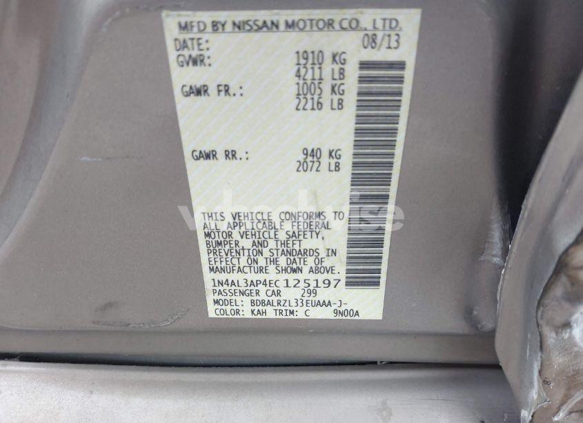 Photo 9 of 2014 Nissan Altima 2.5 S (VIN 1N4AL3AP4EC125197)