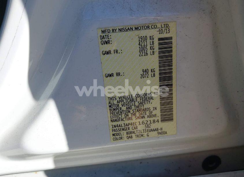 Photo 9 of 2014 Nissan Altima 2.5 SV (VIN 1N4AL3AP4EC162184)