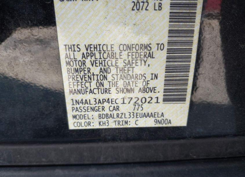 Photo 9 of 2014 Nissan Altima 2.5 S (VIN 1N4AL3AP4EC172021)