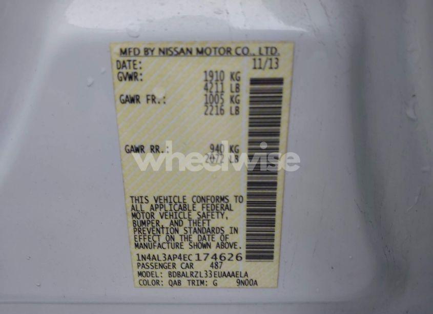 Photo 9 of 2014 Nissan Altima 2.5 S (VIN 1N4AL3AP4EC174626)