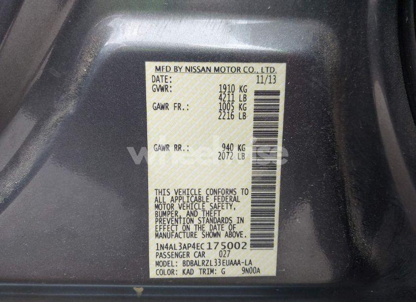 Photo 9 of 2014 Nissan Altima 2.5 S (VIN 1N4AL3AP4EC175002)