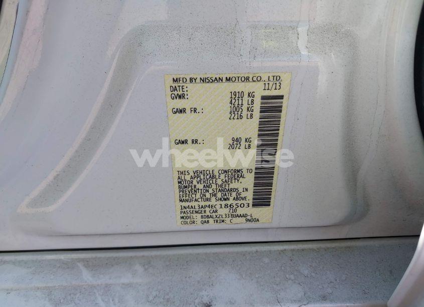 Photo 9 of 2014 Nissan Altima 2.5 SL (VIN 1N4AL3AP4EC186503)