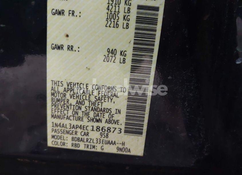 Photo 9 of 2014 Nissan Altima 2.5 S (VIN 1N4AL3AP4EC186873)