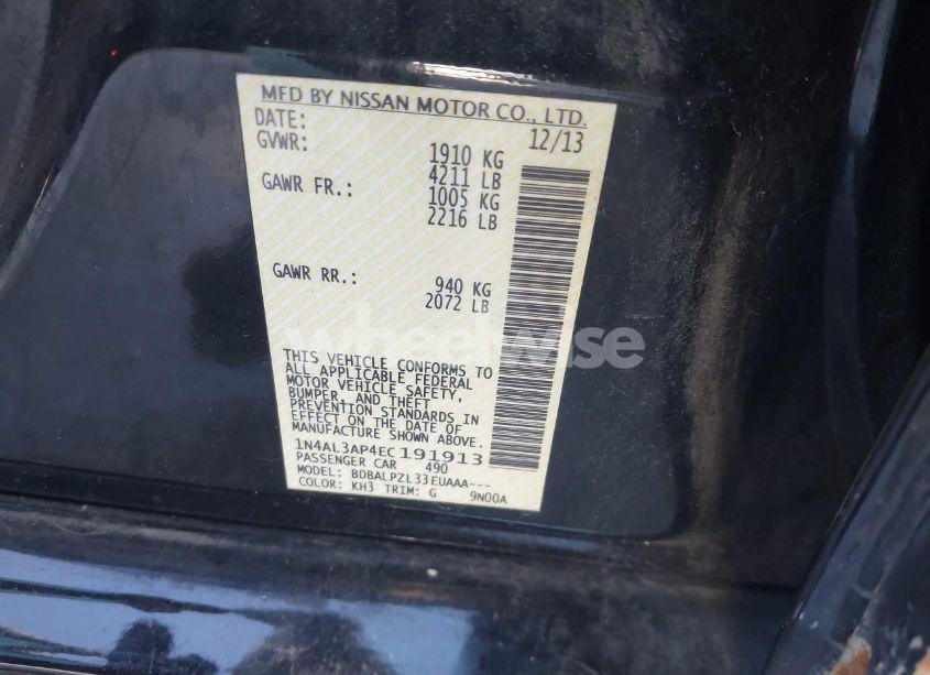 Photo 9 of 2014 Nissan Altima 2.5 (VIN 1N4AL3AP4EC191913)