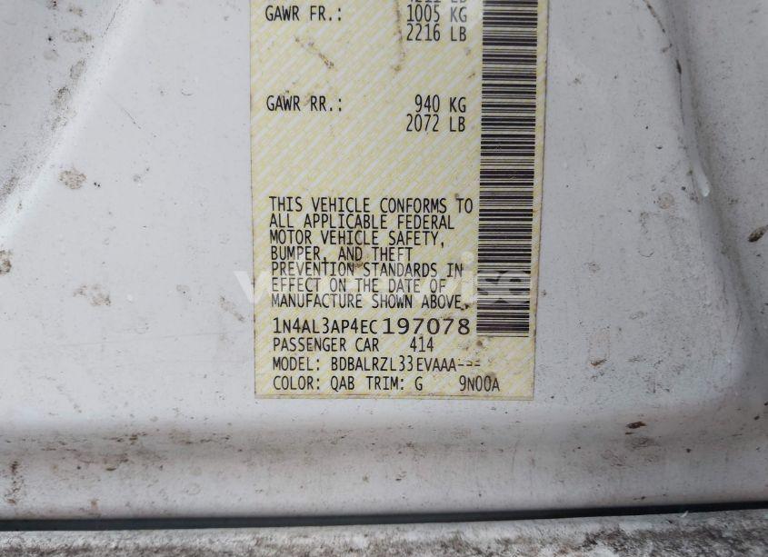 Photo 9 of 2014 Nissan Altima 2.5 S (VIN 1N4AL3AP4EC197078)