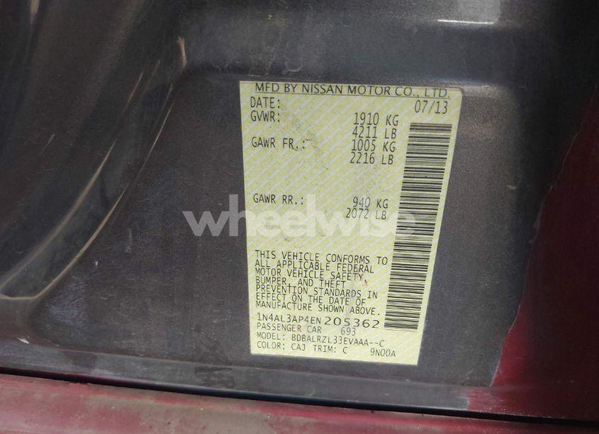 Photo 9 of 2014 Nissan Altima 2.5 S (VIN 1N4AL3AP4EN205362)