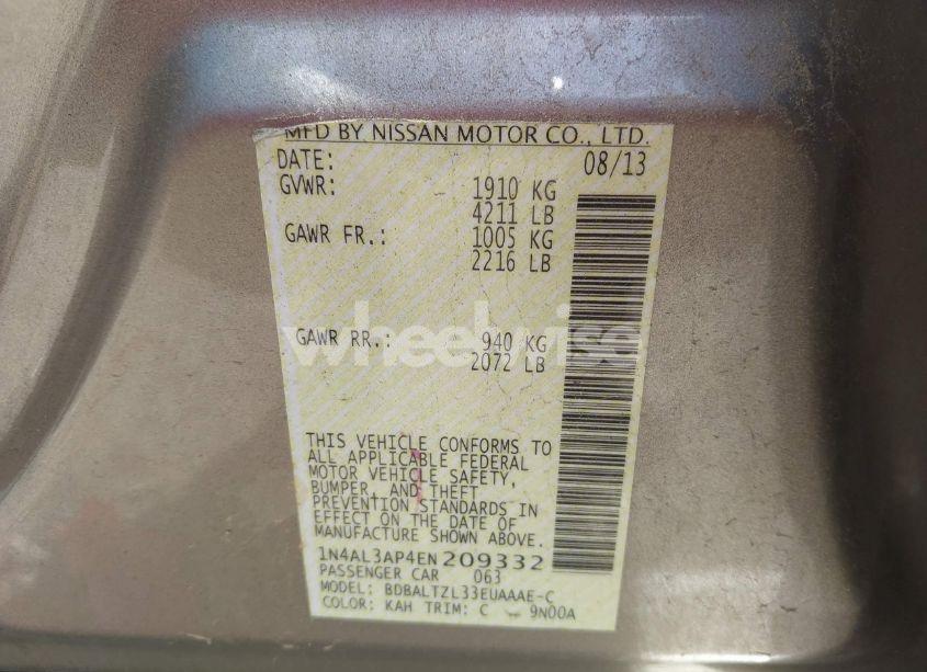 Photo 9 of 2014 Nissan Altima 2.5 SV (VIN 1N4AL3AP4EN209332)