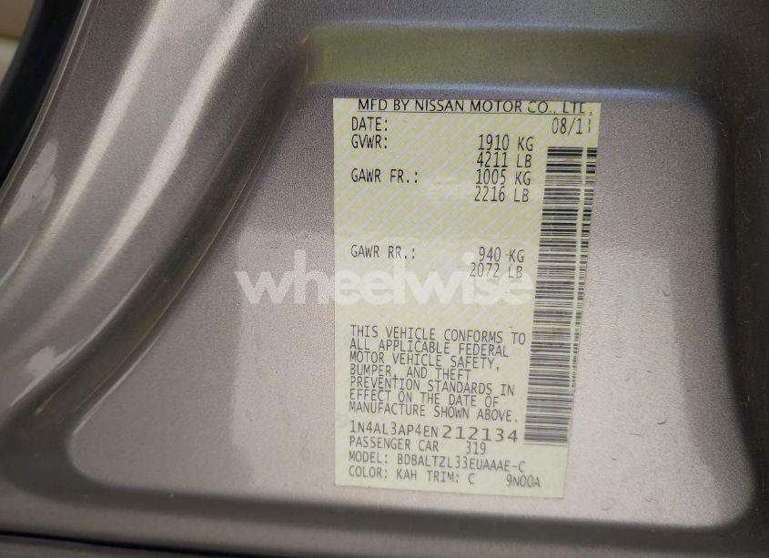 Photo 9 of 2014 Nissan Altima 2.5 SV (VIN 1N4AL3AP4EN212134)