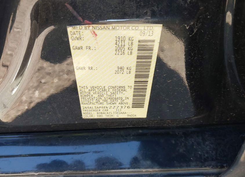 Photo 9 of 2014 Nissan Altima 2.5 S (VIN 1N4AL3AP4EN227376)