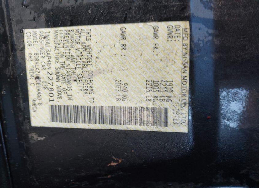 Photo 9 of 2014 Nissan Altima 2.5 SL (VIN 1N4AL3AP4EN227801)