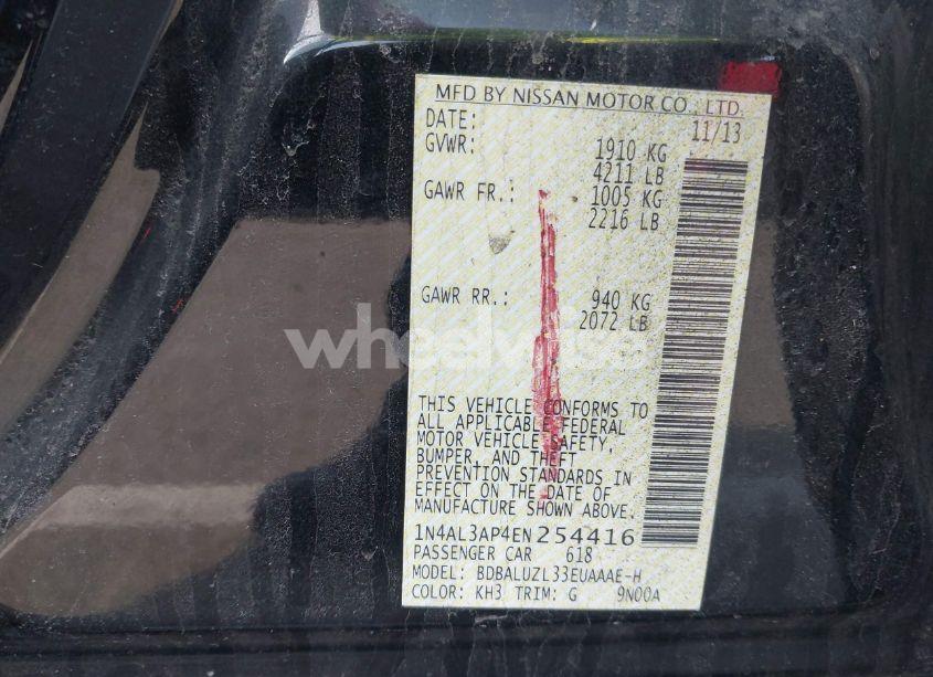 Photo 9 of 2014 Nissan Altima 2.5 SV (VIN 1N4AL3AP4EN254416)