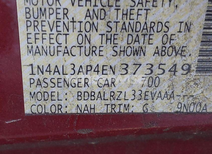 Photo 9 of 2014 Nissan Altima 2.5/2.5 S/2.5 SL/2.5 SV (VIN 1N4AL3AP4EN373549)