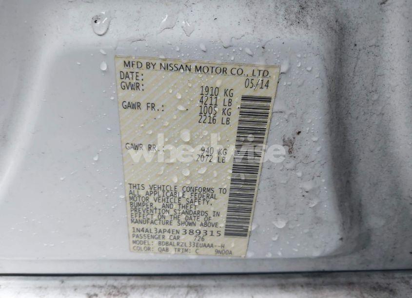 Photo 9 of 2014 Nissan Altima 2.5 S (VIN 1N4AL3AP4EN389315)