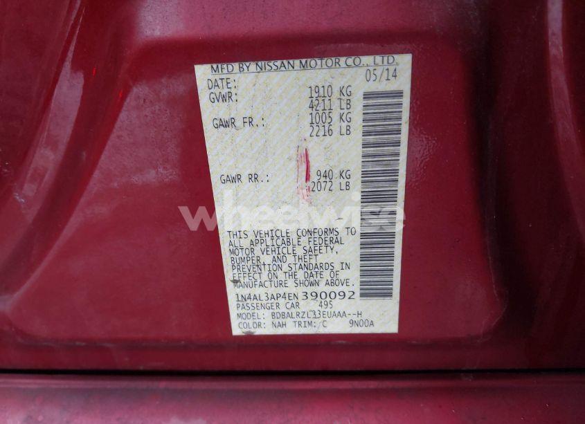 Photo 9 of 2014 Nissan Altima 2.5 S (VIN 1N4AL3AP4EN390092)