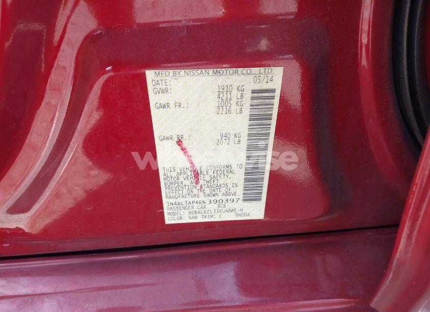 Photo 9 of 2014 Nissan Altima 2.5 S (VIN 1N4AL3AP4EN390397)