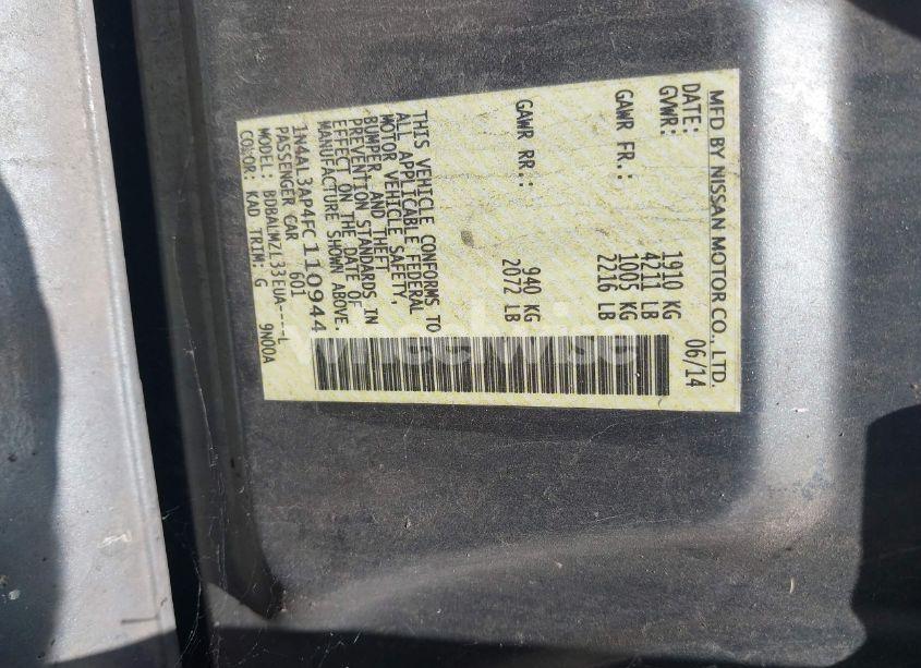 Photo 9 of 2015 Nissan Altima 2.5 SV (VIN 1N4AL3AP4FC110944)