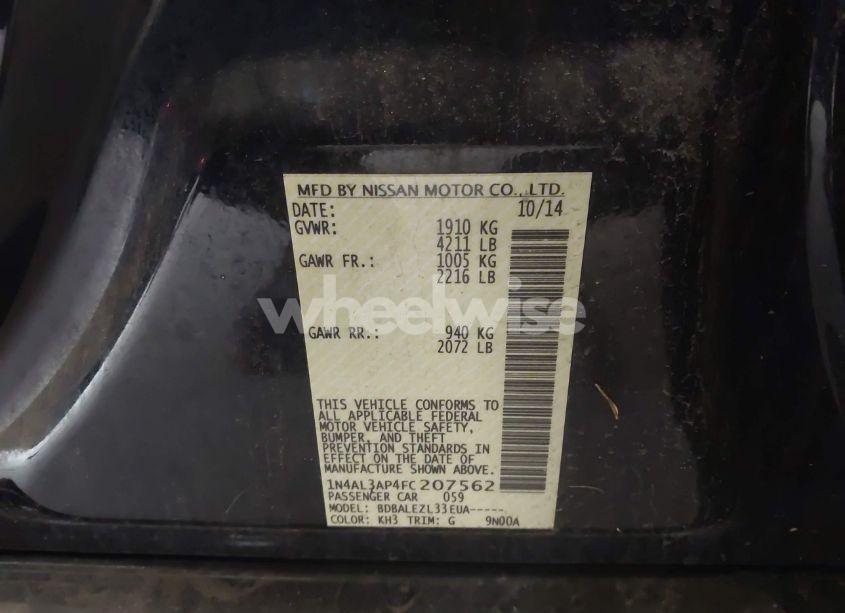 Photo 9 of 2015 Nissan Altima 2.5 S (VIN 1N4AL3AP4FC207562)