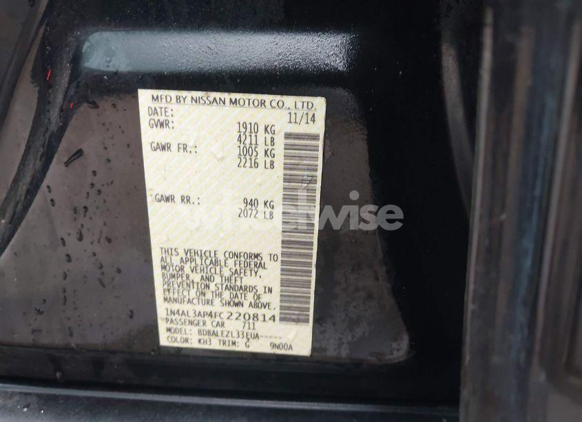 Photo 9 of 2015 Nissan Altima 2.5 S (VIN 1N4AL3AP4FC220814)