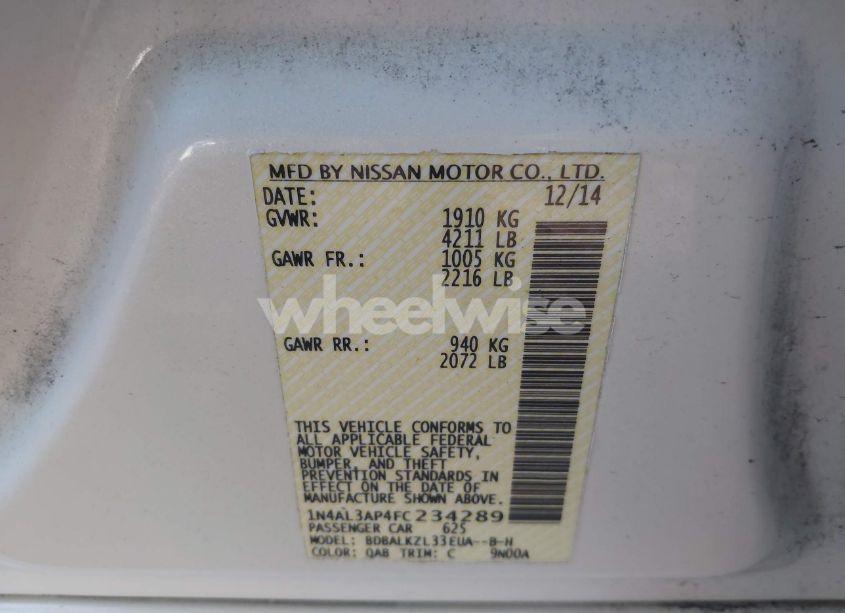 Photo 9 of 2015 Nissan Altima 2.5 SV (VIN 1N4AL3AP4FC234289)