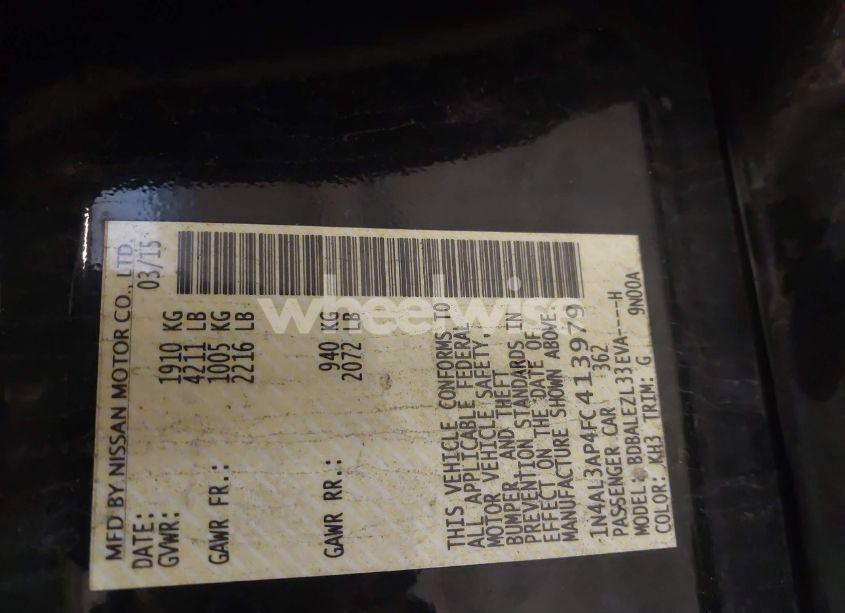 Photo 9 of 2015 Nissan Altima 2.5 S (VIN 1N4AL3AP4FC413979)