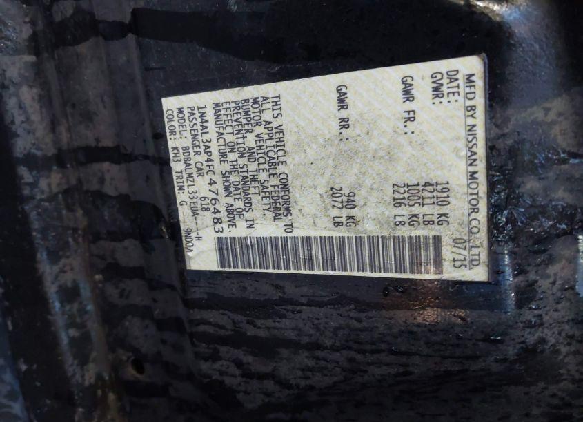 Photo 9 of 2015 Nissan Altima 2.5 SV (VIN 1N4AL3AP4FC476483)