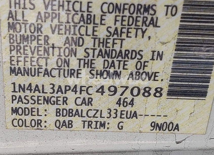 Photo 9 of 2015 Nissan Altima 2.5 S (VIN 1N4AL3AP4FC497088)