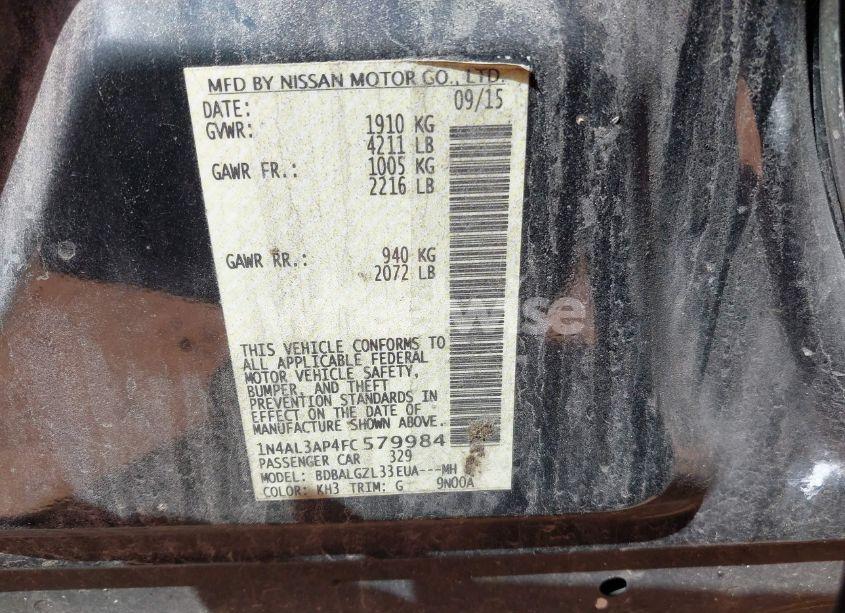 Photo 9 of 2015 Nissan Altima 2.5 S (VIN 1N4AL3AP4FC579984)