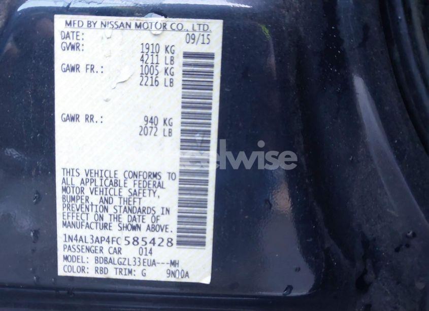 Photo 9 of 2015 Nissan Altima 2.5 S (VIN 1N4AL3AP4FC585428)