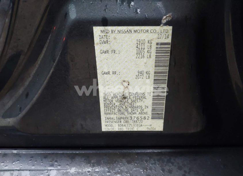 Photo 9 of 2015 Nissan Altima 2.5 S (VIN 1N4AL3AP4FN376582)