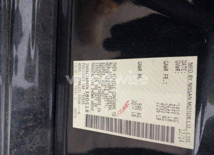 Photo 9 of 2015 Nissan Altima N/A (VIN 1N4AL3AP4FN380518)