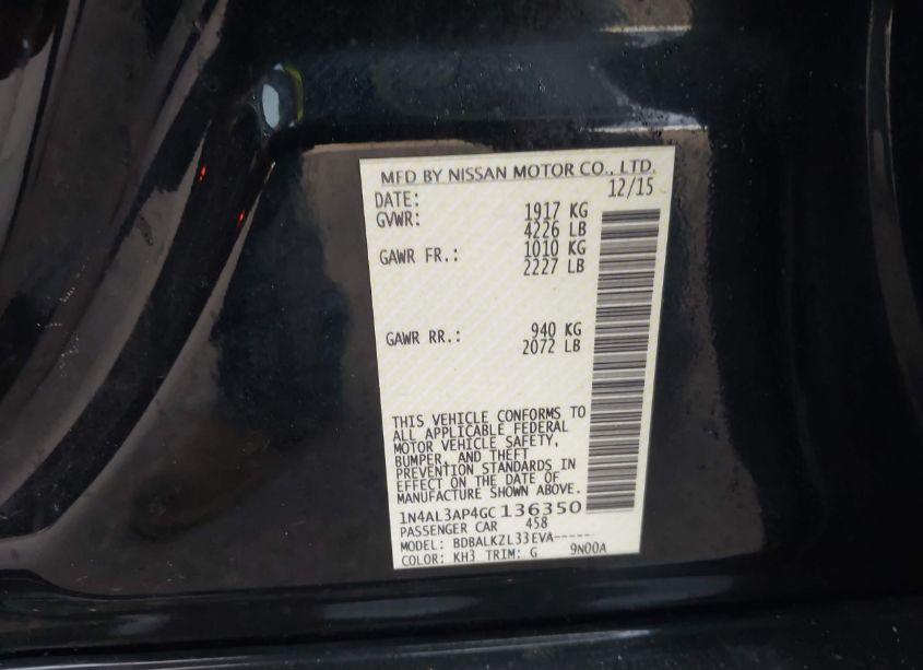 Photo 9 of 2016 Nissan Altima 2.5 SV (VIN 1N4AL3AP4GC136350)