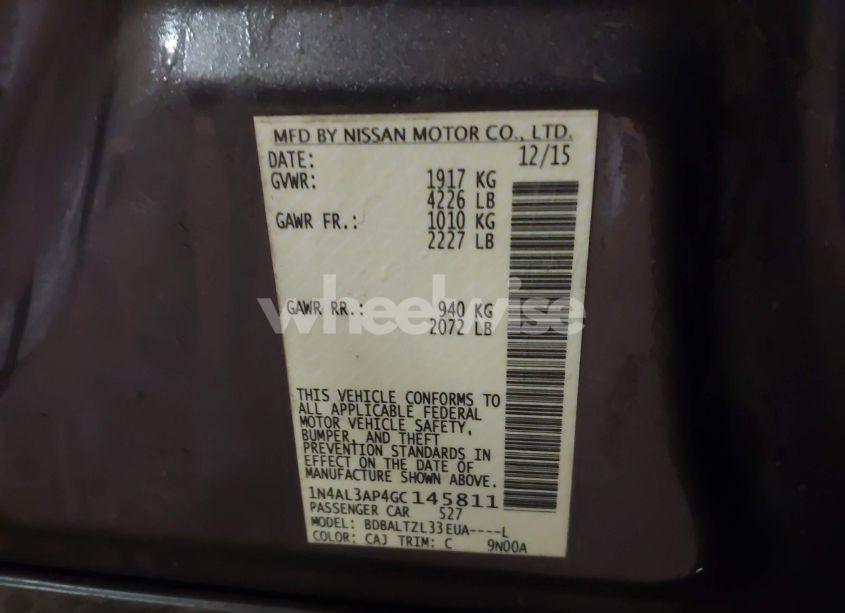 Photo 9 of 2016 Nissan Altima 2.5 SL (VIN 1N4AL3AP4GC145811)