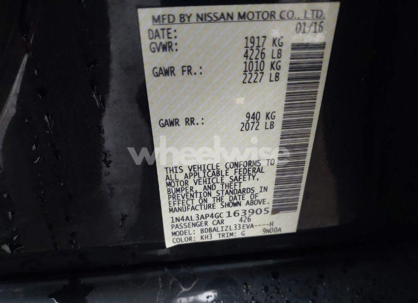 Photo 9 of 2016 Nissan Altima 2.5 SV (VIN 1N4AL3AP4GC163905)