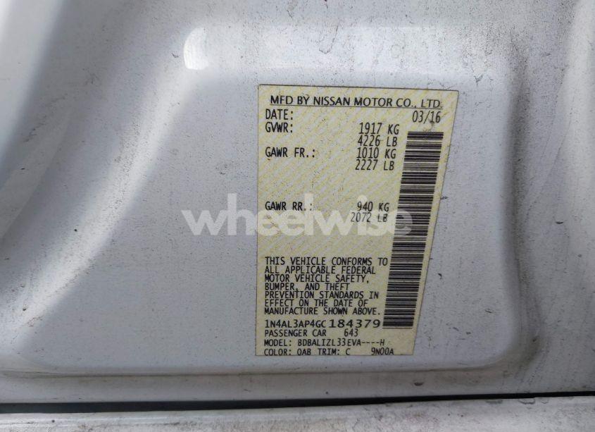 Photo 9 of 2016 Nissan Altima 2.5 SV (VIN 1N4AL3AP4GC184379)