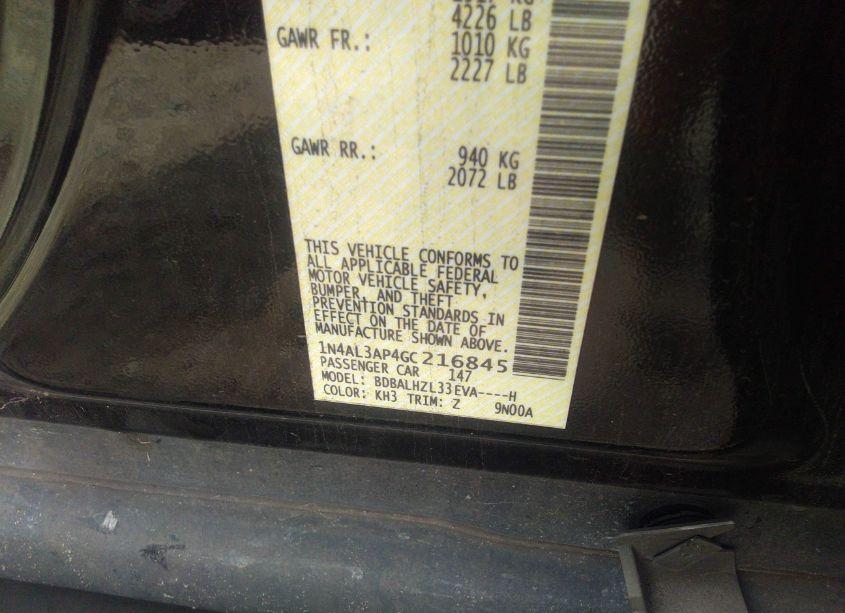 Photo 9 of 2016 Nissan Altima 2.5 SR (VIN 1N4AL3AP4GC216845)