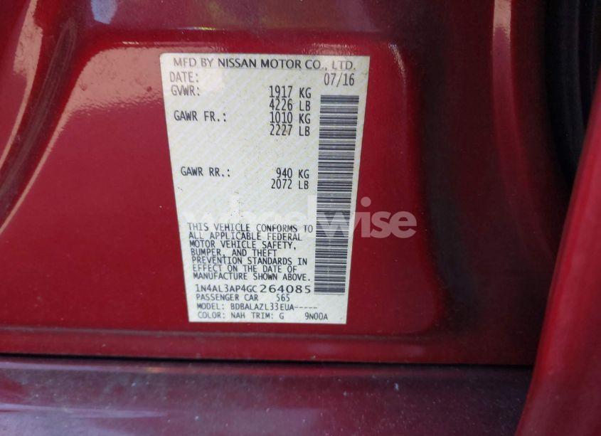 Photo 9 of 2016 Nissan Altima 2.5 (VIN 1N4AL3AP4GC264085)