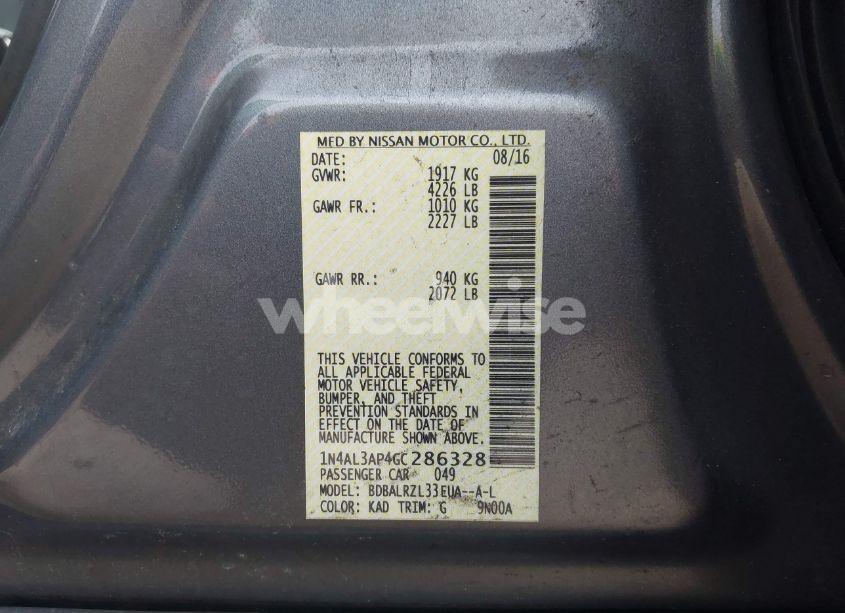 Photo 9 of 2016 Nissan Altima 2.5 SL (VIN 1N4AL3AP4GC286328)