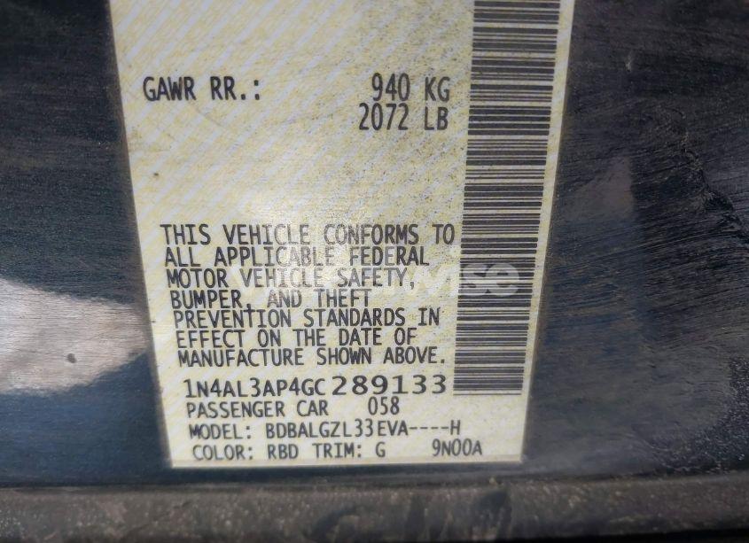 Photo 9 of 2016 Nissan Altima 2.5 S (VIN 1N4AL3AP4GC289133)