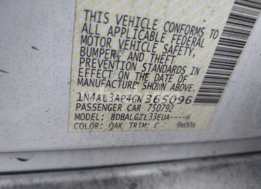 Photo 9 of 2016 Nissan Altima 2.5 S (VIN 1N4AL3AP4GN365096)