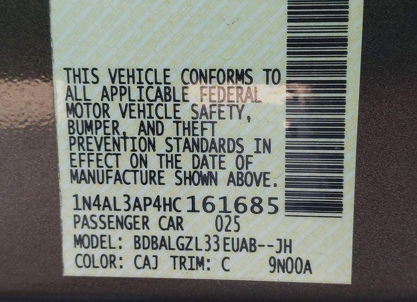 Photo 9 of 2017 Nissan Altima 2.5 S (VIN 1N4AL3AP4HC161685)