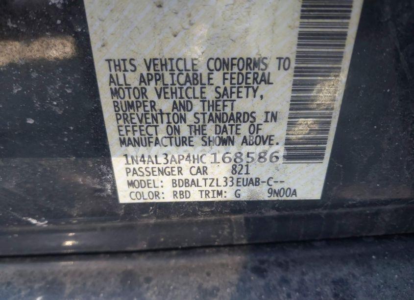 Photo 9 of 2017 Nissan Altima 2.5 SL (VIN 1N4AL3AP4HC168586)