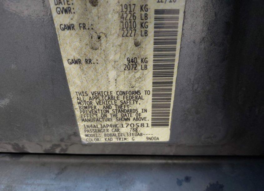 Photo 9 of 2017 Nissan Altima 2.5 SV (VIN 1N4AL3AP4HC170581)